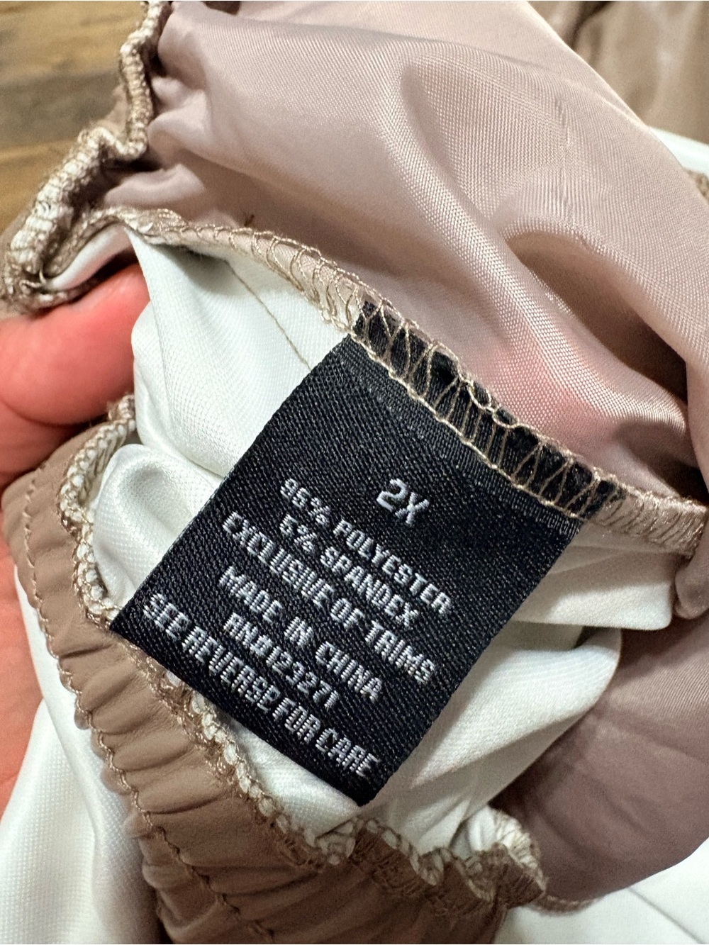 Riley & James Faux Leather Strapless Jumpsuit Women’s Plus Size 2X Taupe Nude - Picture 8 of 9